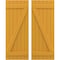 Ekena Millwork Americraft 6-Board (2 Batten) Wood Joined Board-n-Batten Shutters w/ Z-Bar, ARW102BB621X77TUH, PR ARW102BB621X77TUH - alternate 1